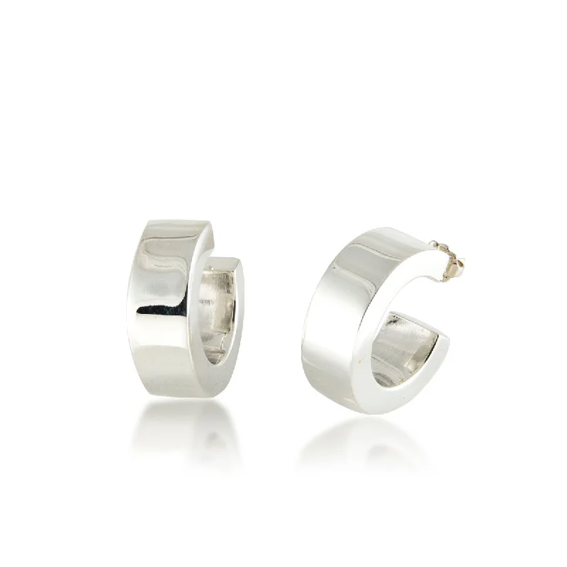 women's earrings high-end fashion -Bold Square Hoop Earrings, 1  Inch, Sterling Silver