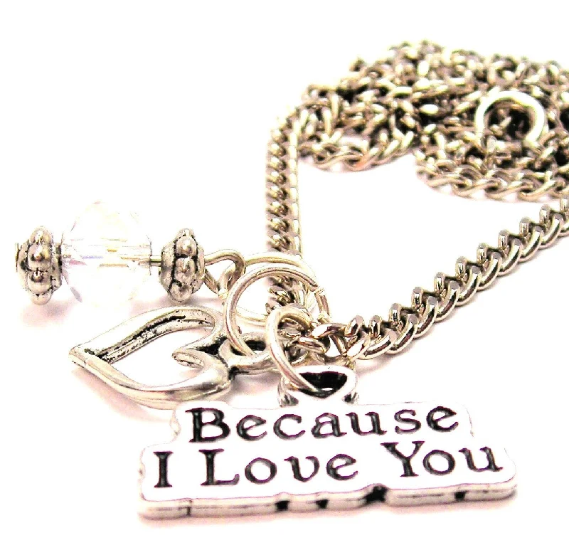 women's necklaces delicate and dainty -Because I Love You Necklace with Small Heart