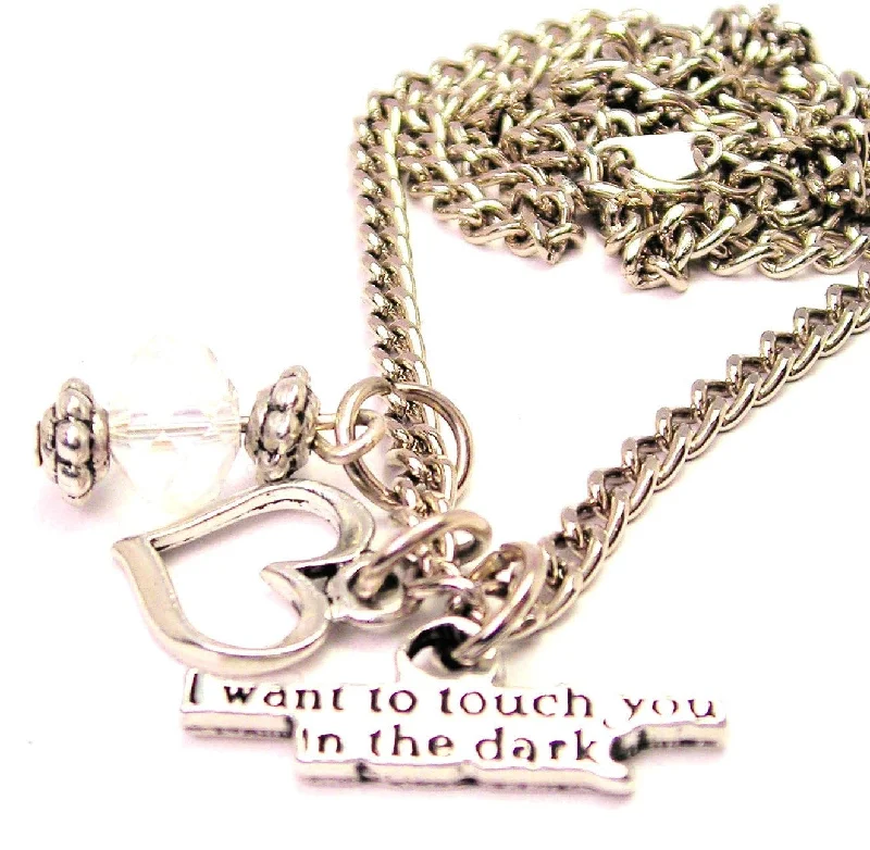 women's necklaces zodiac sign -I Want To Touch You In The Dark Necklace with Small Heart