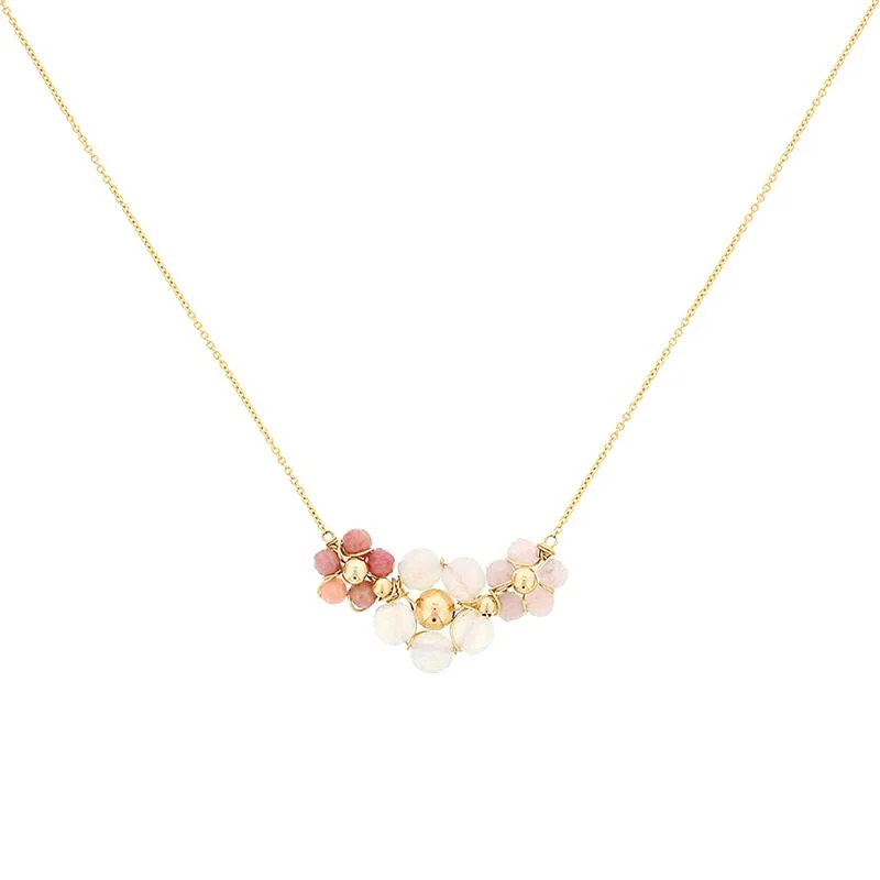 women's necklaces luxury statement piece -GOLD FILLED MYSTIC AGATE AND RHODONITE NECKLACE