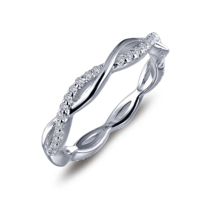 women's ring Valentine's Day gift -Lafonn Simulated Diamond 0.52 Eternity Twist Stackable Ring R0211CLP