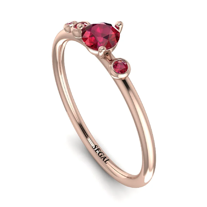 women's ring infinity symbol -Minimalist Thin Ruby Ring - Brielle No. 56