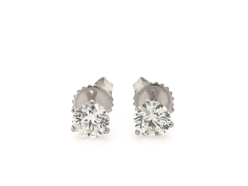 women's earrings luxury statement piece -14k White Gold 1.02ctw Diamond Stud Earrings