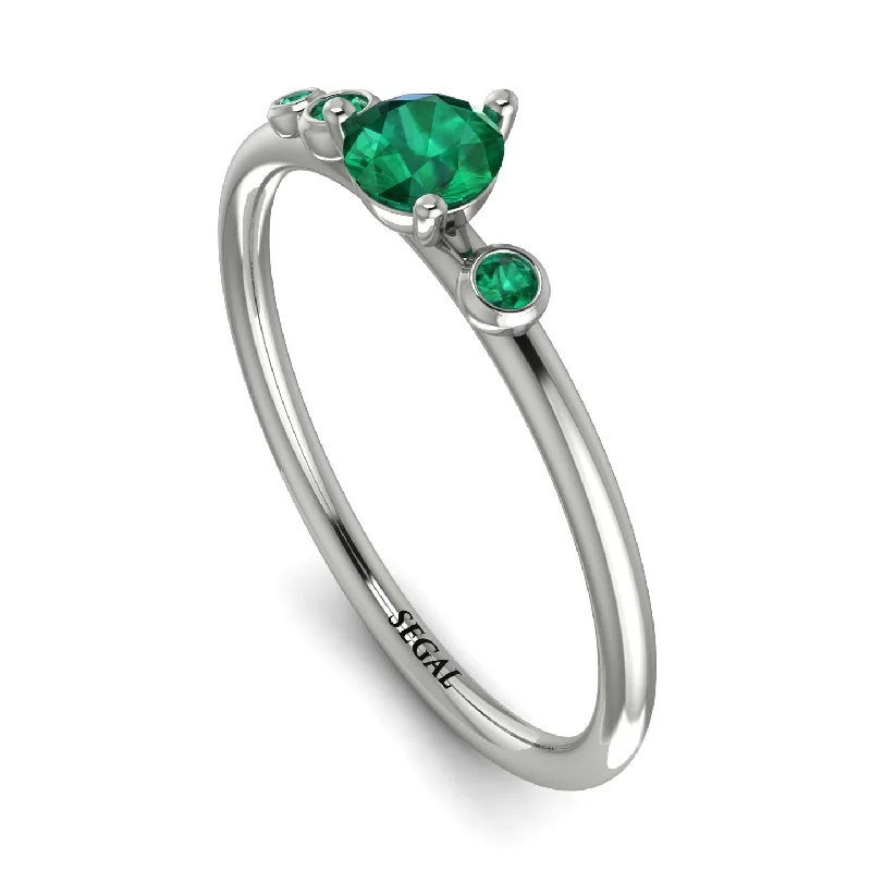 women's ring fine jewelry -Minimalist Thin Emerald Ring - Brielle No. 21