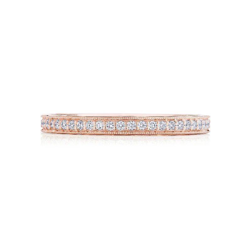 women's engagement rings split shank design -Tacori Coastal Crescent Pave Diamond Wedding Band