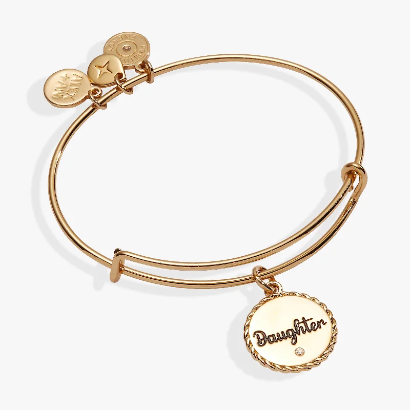 women's bracelets handcrafted design -Daughter Charm Bangle