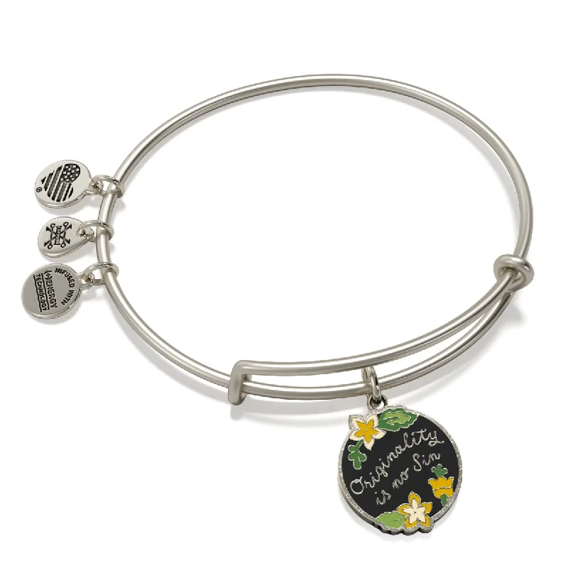 women's bracelets bar design -Frida Kahlo 'Originality is No Sin' Charm Bangle