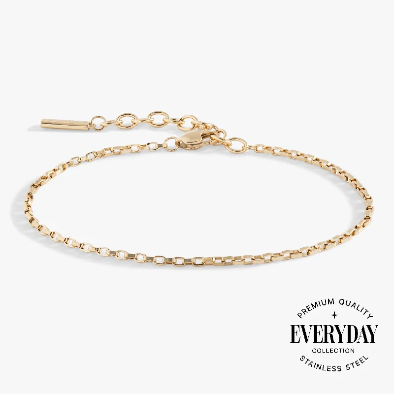 women's bracelets romantic heart design -Everyday Box Link Chain Bracelet