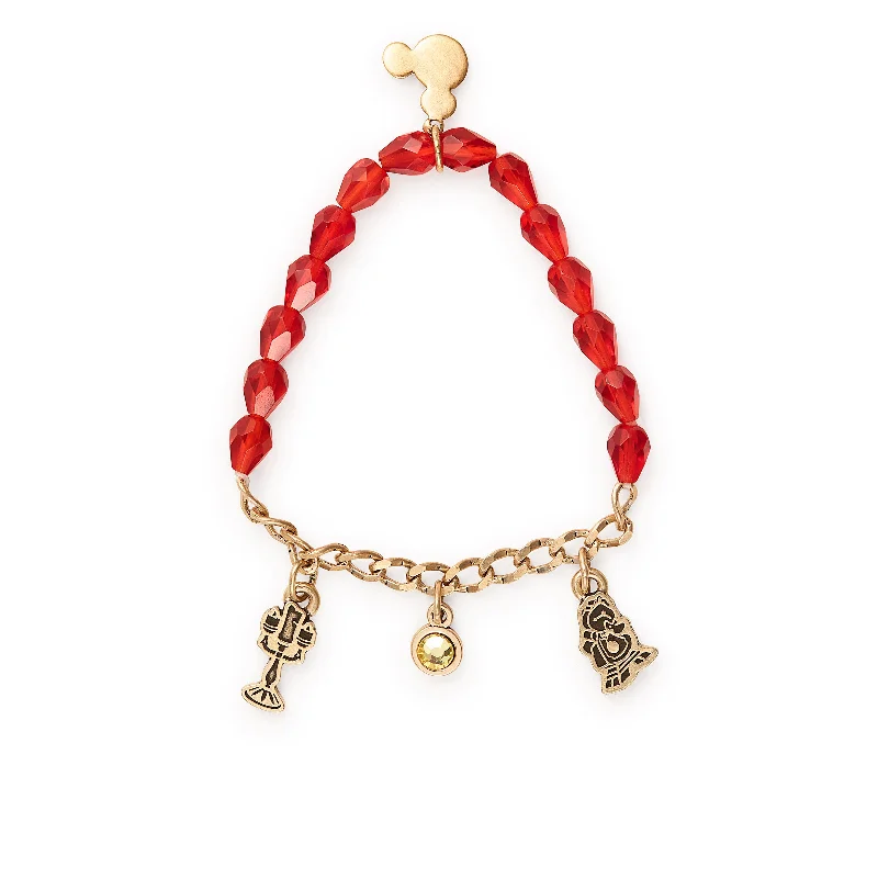 women's bracelets luxury statement piece -Disney® Belle Multi-Charm Stretch Bracelet