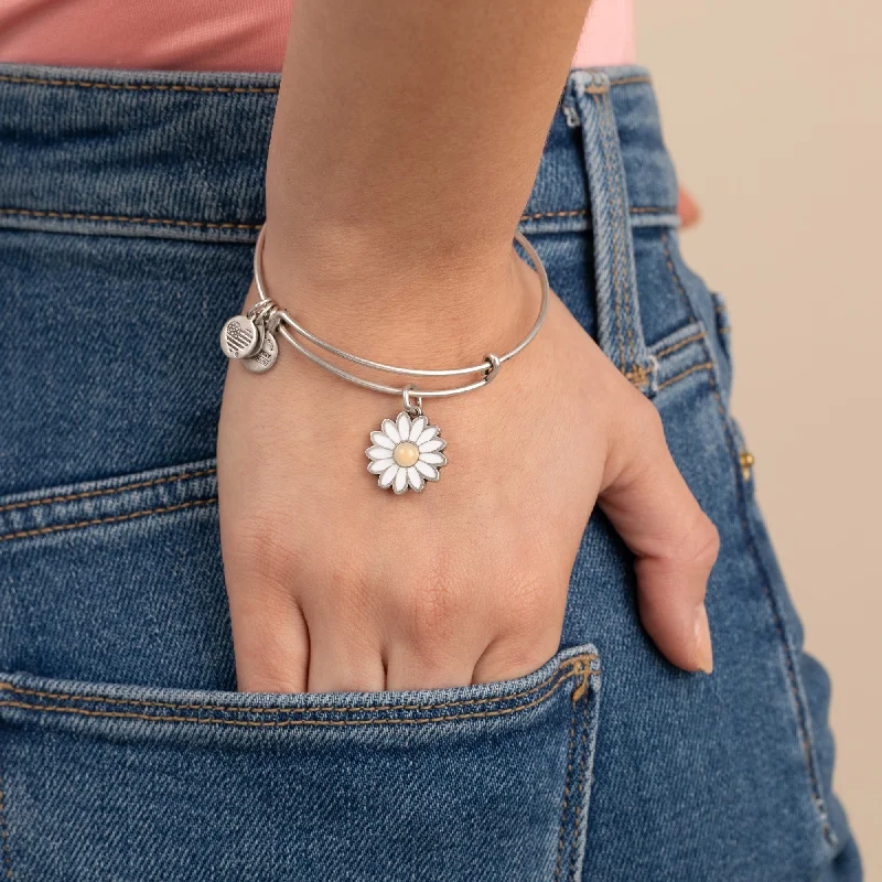 women's bracelets high-end fashion -Daisy Charm Bangle Bracelet