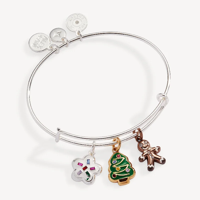 women's bracelets mother of pearl -Holiday Christmas Cookies Bangle