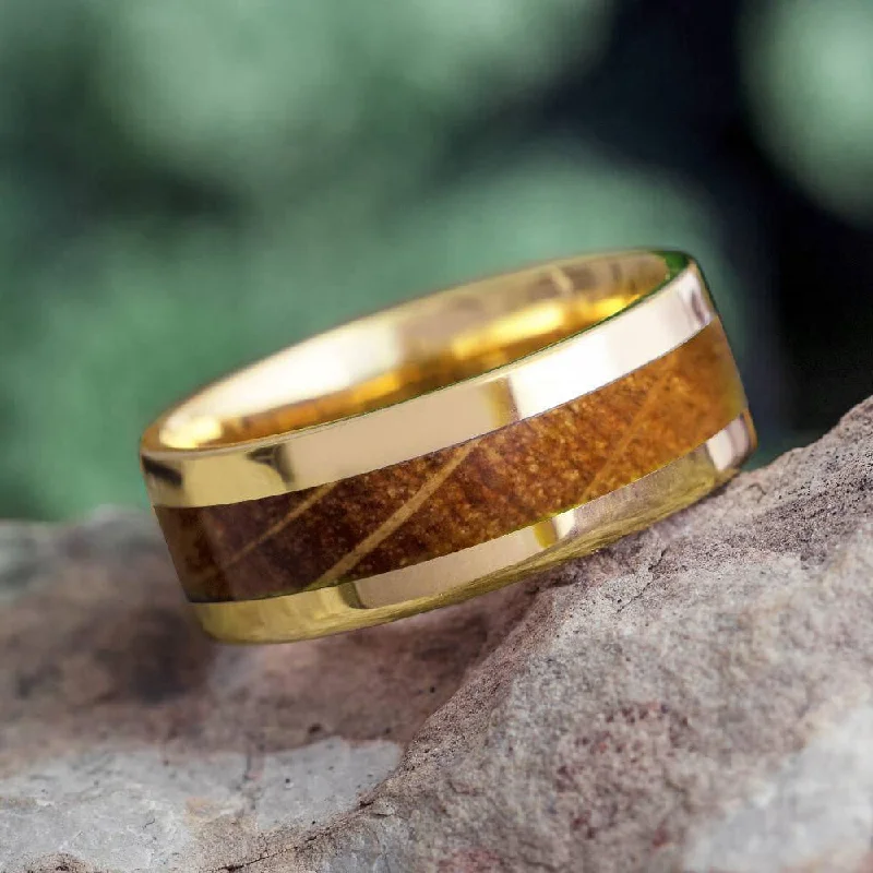 women's engagement rings modern design -Whiskey Barrel Oak Wedding Band In Solid Gold