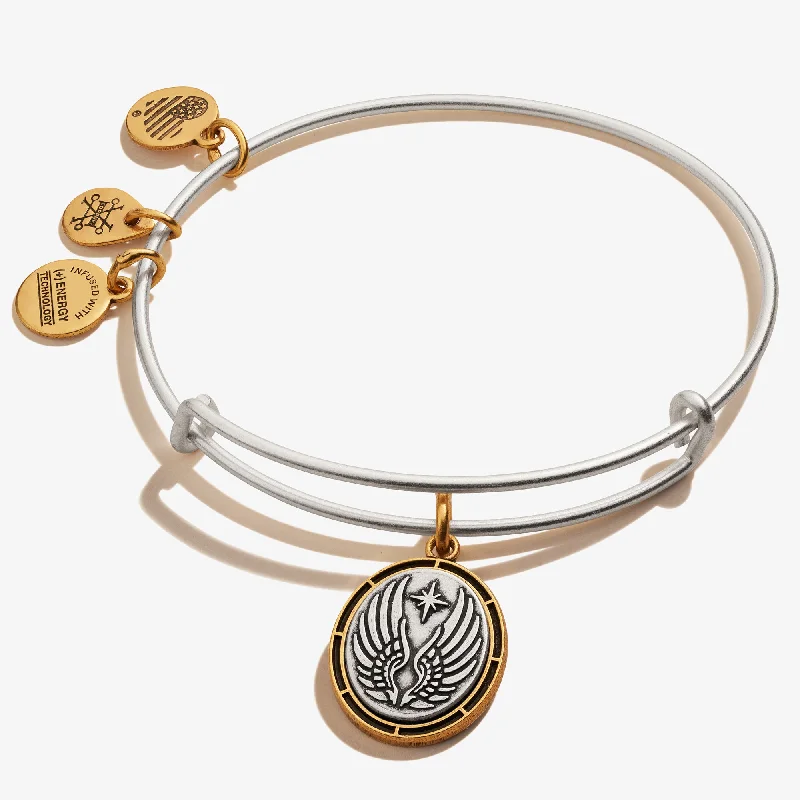 women's bracelets trendy look -Guardian Angel Symbol Charm Bangle