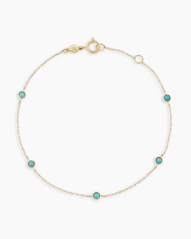 women's bracelets perfect for gifting -Classic Five Turquoise Bracelet