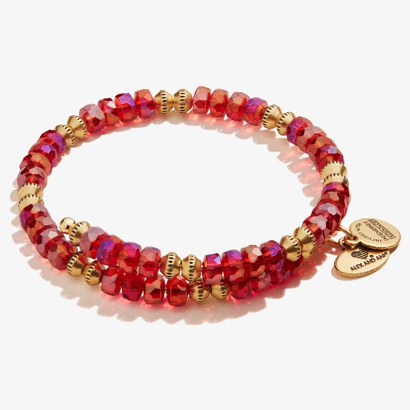 women's bracelets mother of pearl -Dazzle Wrap Bracelet, Ruby