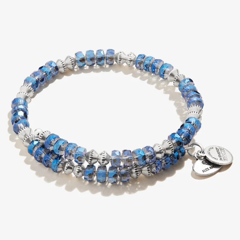 women's bracelets butterfly charm -Dazzle Wrap Bracelet, Sapphire Blue