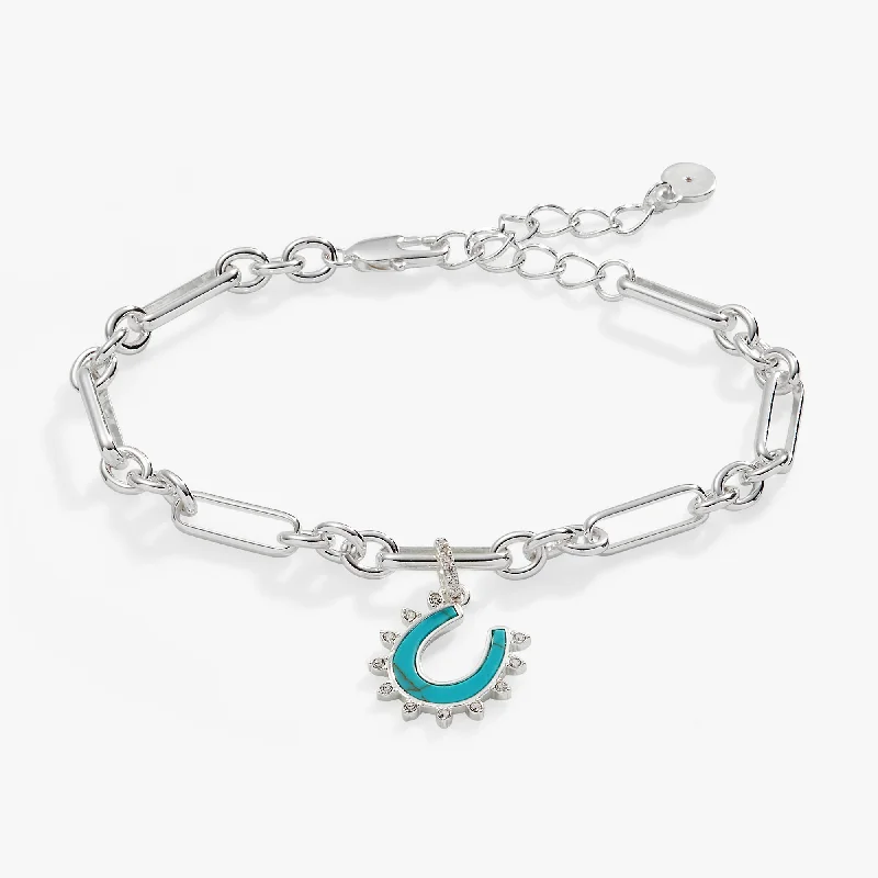 women's bracelets perfect for gifting -Horseshoe Chain Bracelet