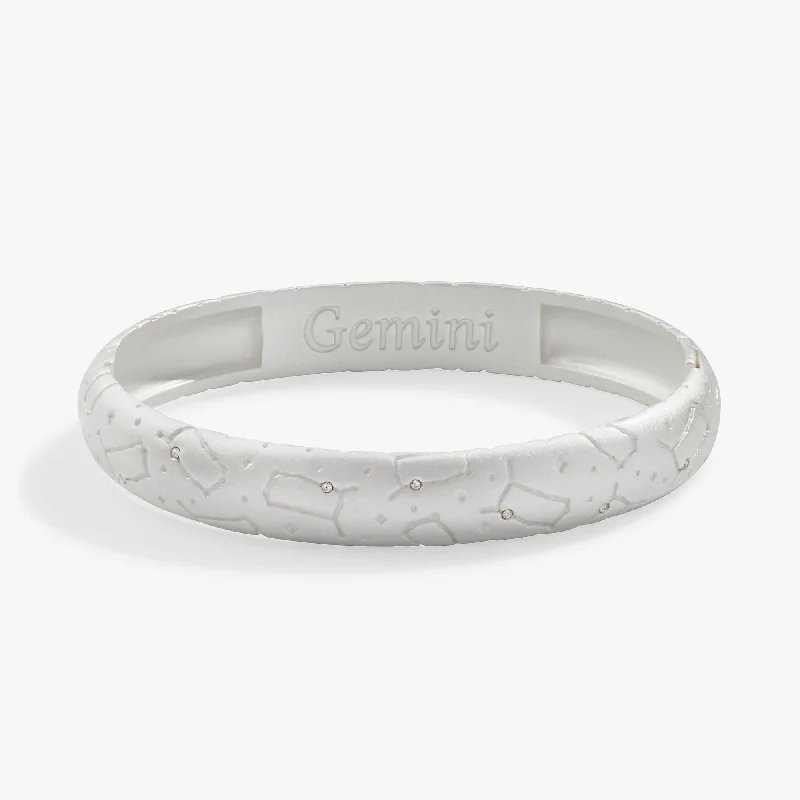 women's bracelets stacking minimalist style -Gemini Zodiac Hinge Bangle