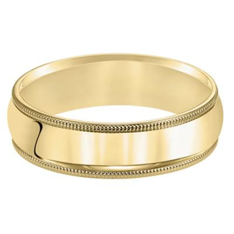 women's engagement rings classic style -Men's 14k Yellow Gold 5mm Comfort Fit Wedding Band