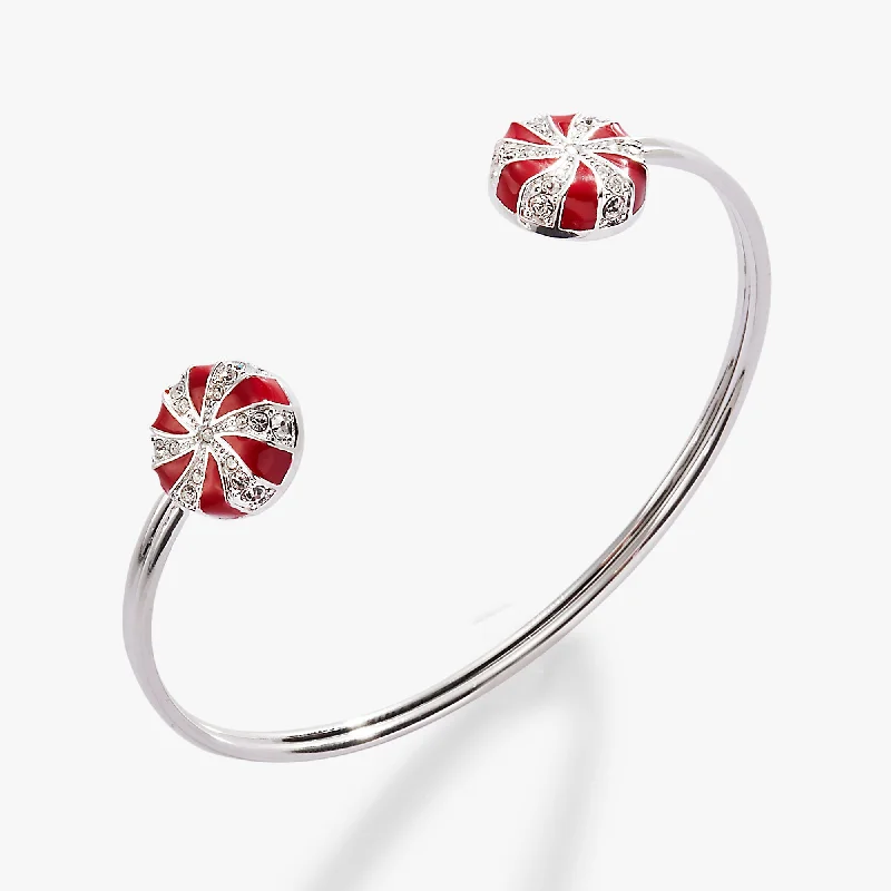 women's bracelets art deco style -Holiday Peppermint Cuff Bracelet