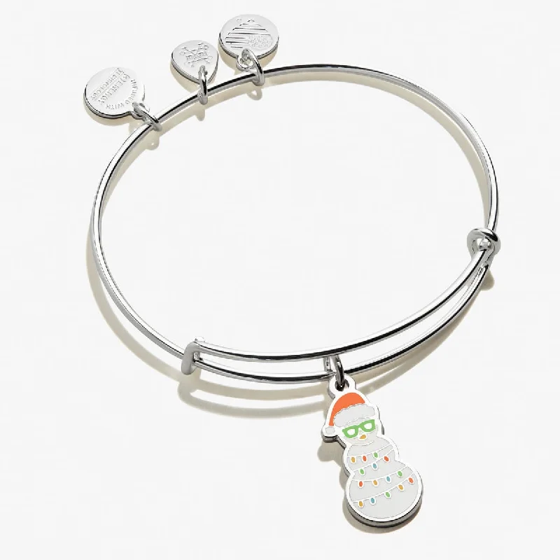 women's bracelets eco-friendly -Holiday Snowman Charm Bangle