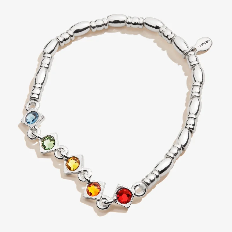 women's bracelets pearl -Crystal Rainbow Stretch Bracelet