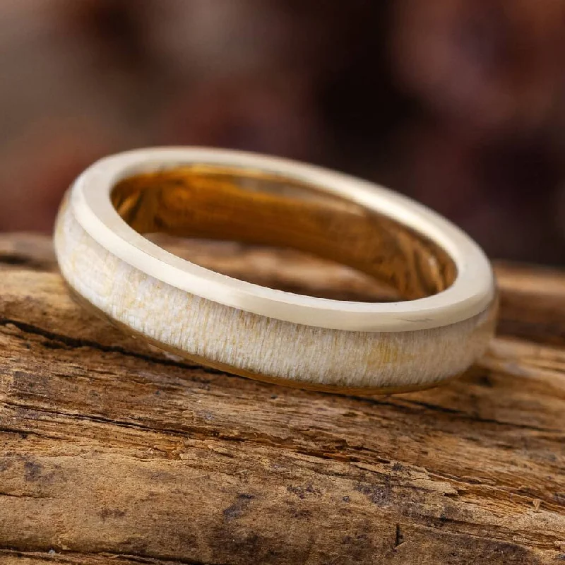 women's engagement rings pear-shaped -Thin, Wood Wedding Band, 4mm Ring