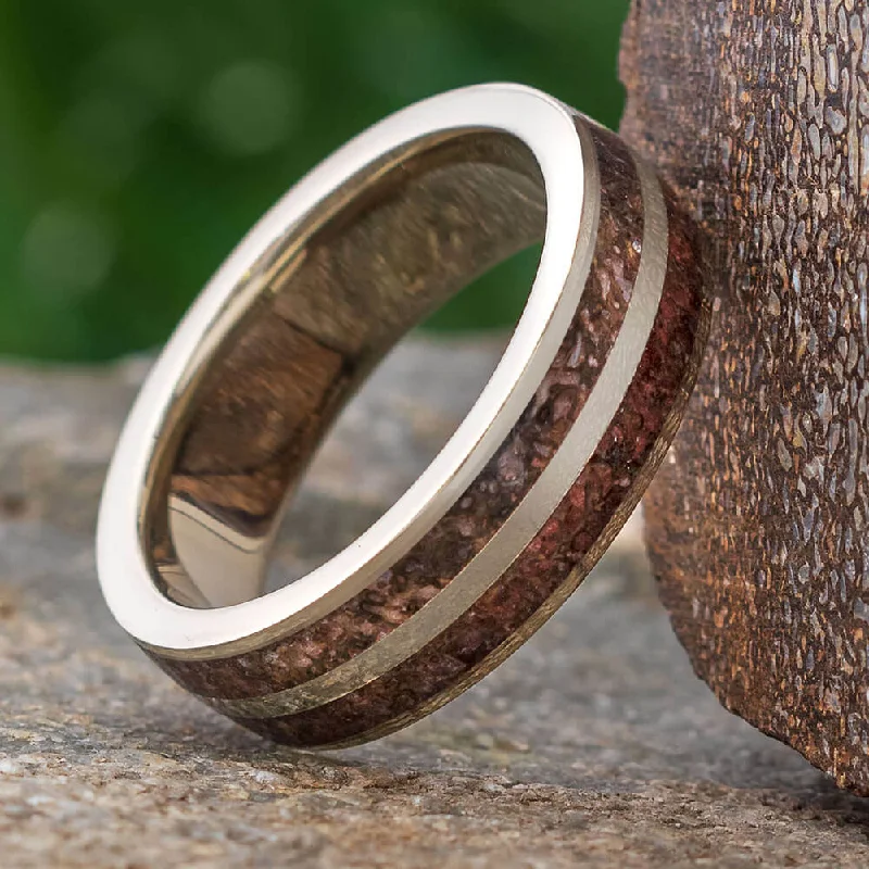 women's engagement rings statement piece -Dinosaur Bone Men's Wedding Band