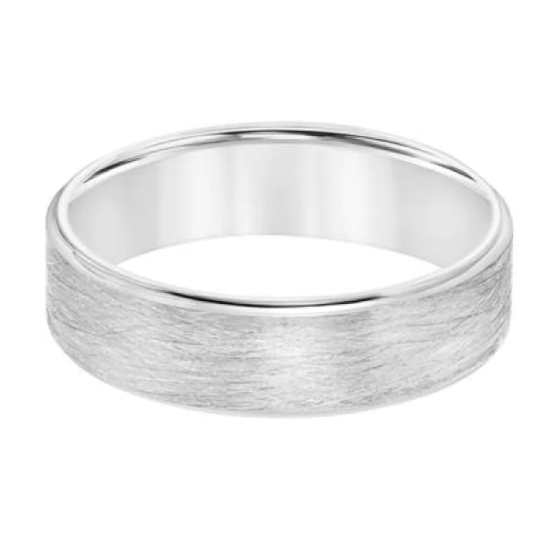 women's engagement rings unique band -Men's 6mm Platinum Concave Edge Carved Wedding Band