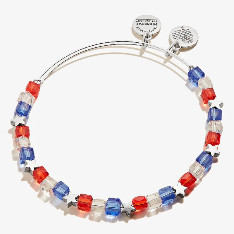 women's bracelets handcrafted statement -Celebrate USA Beaded Bangle