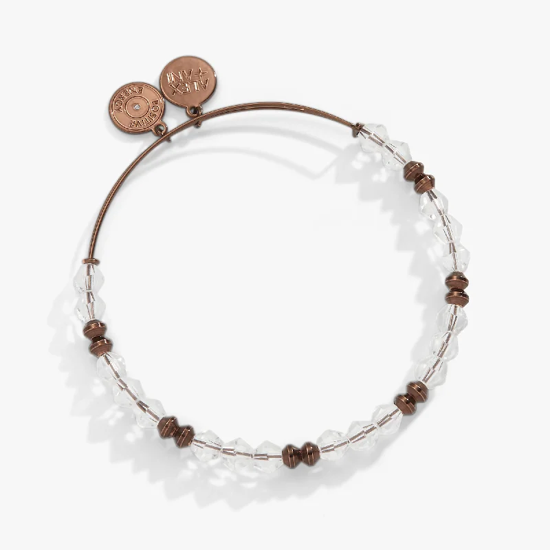 women's bracelets minimalist charm -Crystal Bicone Beaded Bangle