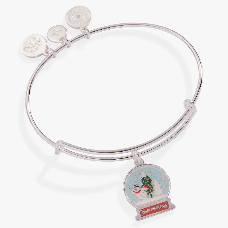 women's bracelets unique craftsmanship -FROSTY THE SNOWMAN™ Snowglobe Charm Bangle