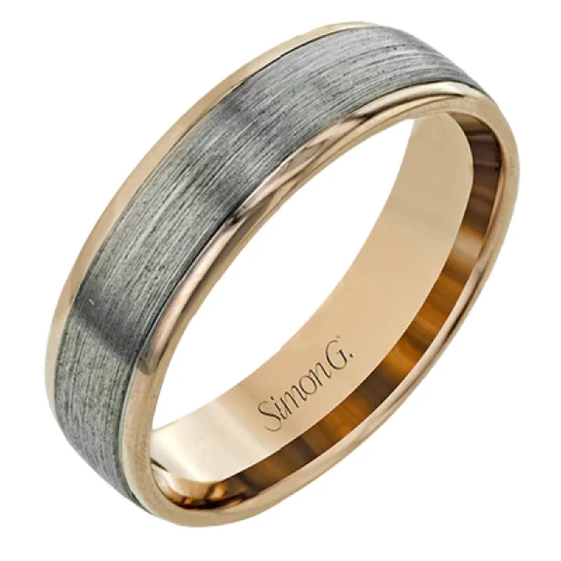 women's engagement rings antique design -Simon G. 14k Men's Two-Tone Wedding Band 