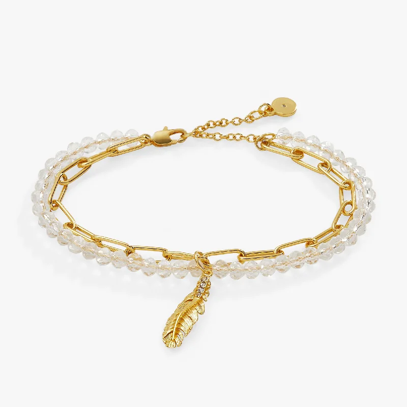 women's bracelets casual everyday wear -Feather Chain Bracelet