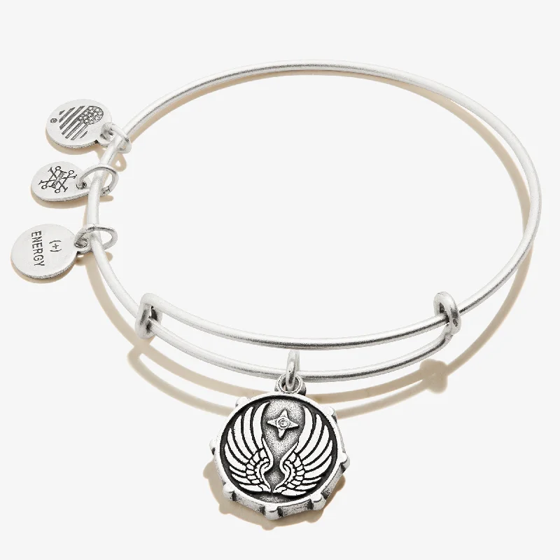 women's bracelets bold statement -Guardian Angel Wings Charm Bangle