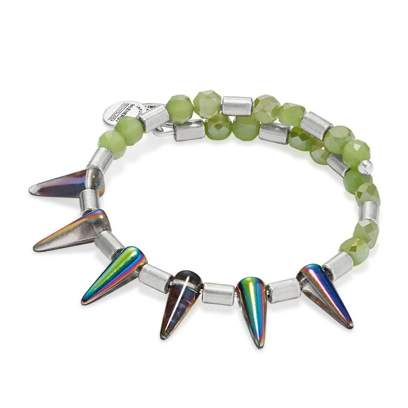 women's bracelets delicate and dainty -Green Spiked Wrap