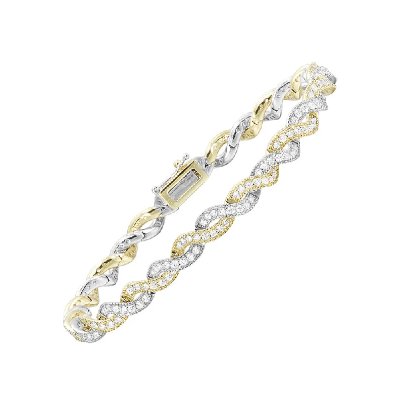 women's bracelets wedding jewelry -14Kt White Yellow Gold Diamond 3Ctw Bracelet