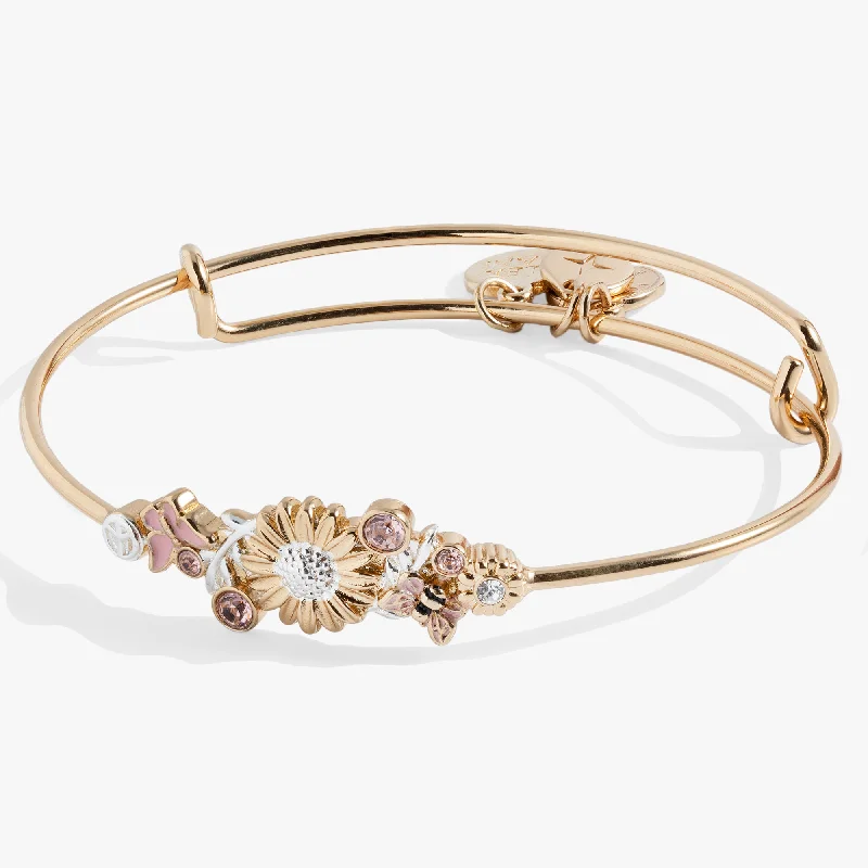 women's bracelets pearl -Floral Inline Bangle