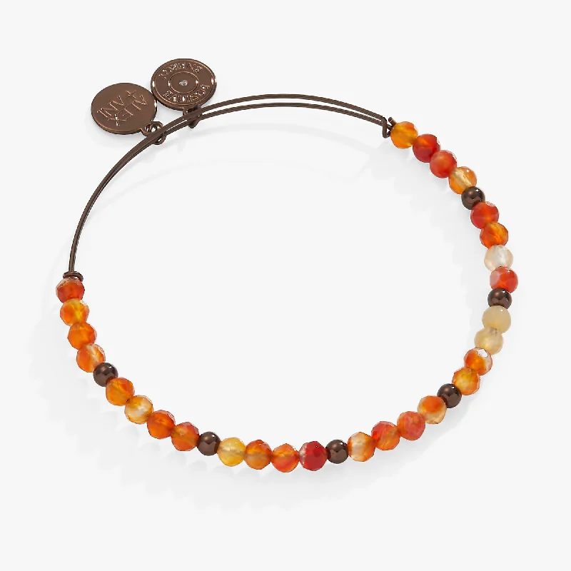 women's bracelets stacking minimalist style -Carnelian Beaded Bangle