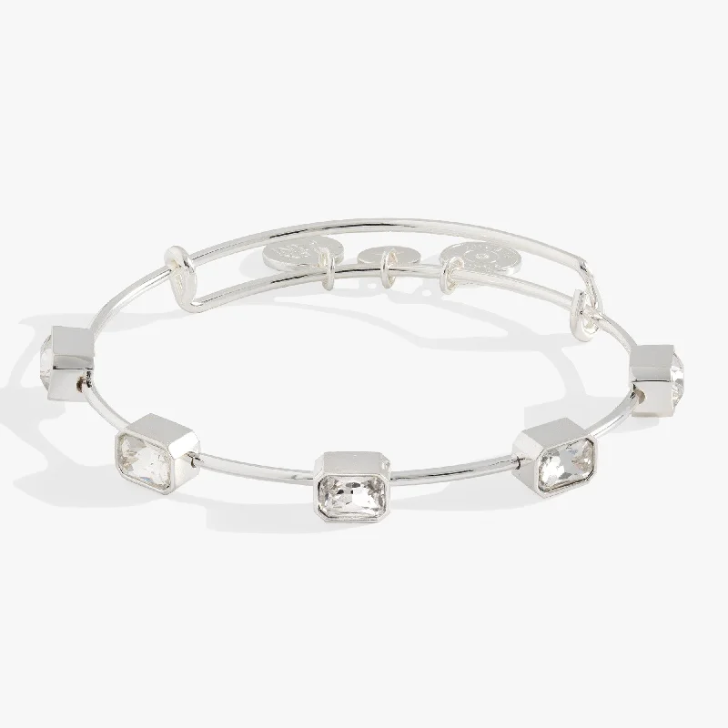 women's bracelets minimalist charm -Emerald Cut Stone Bangle