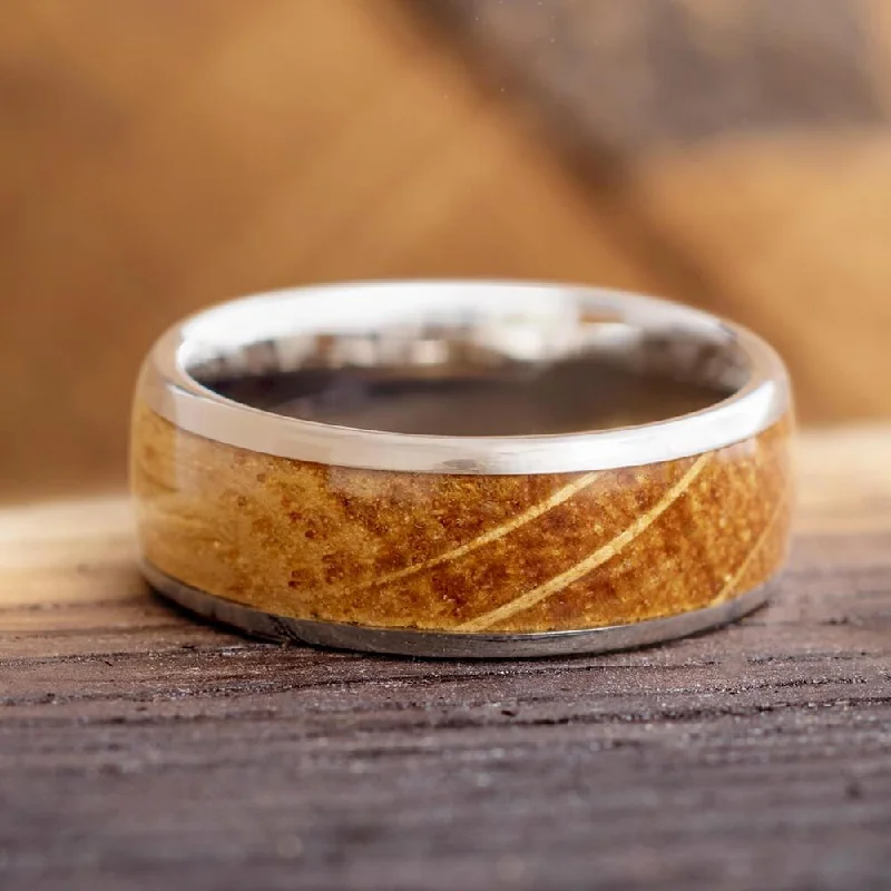 women's engagement rings affordable -Whiskey Barrel Oak Wood Men's Wedding Band