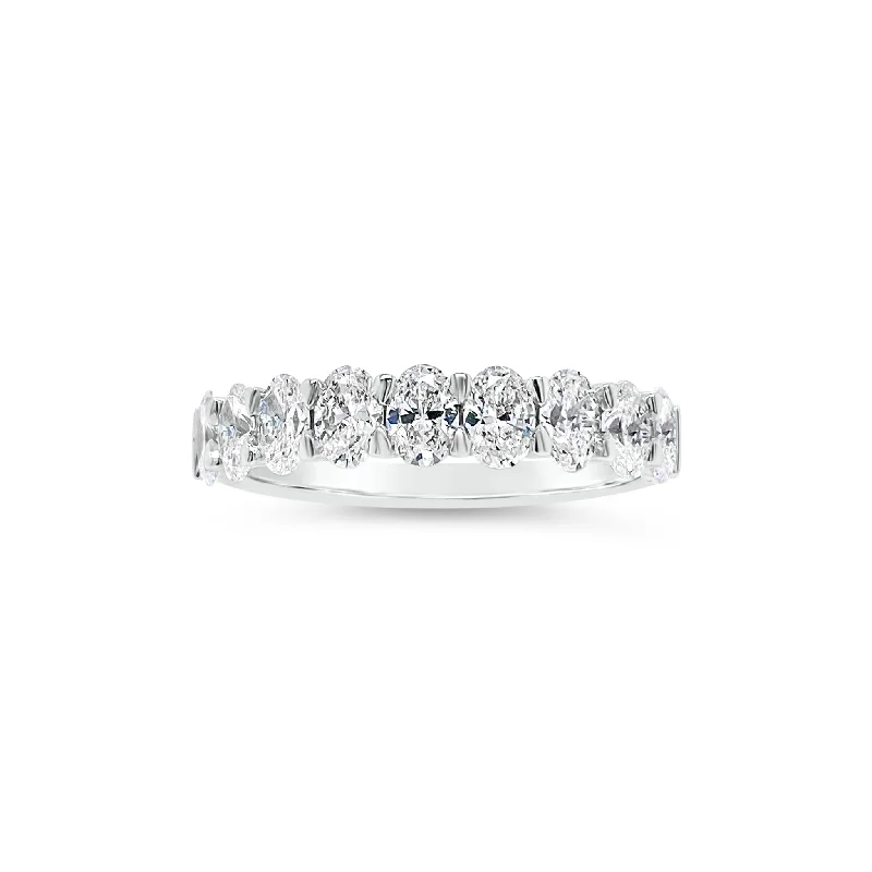 women's engagement rings white diamond -Diamond Ovals Wedding Band