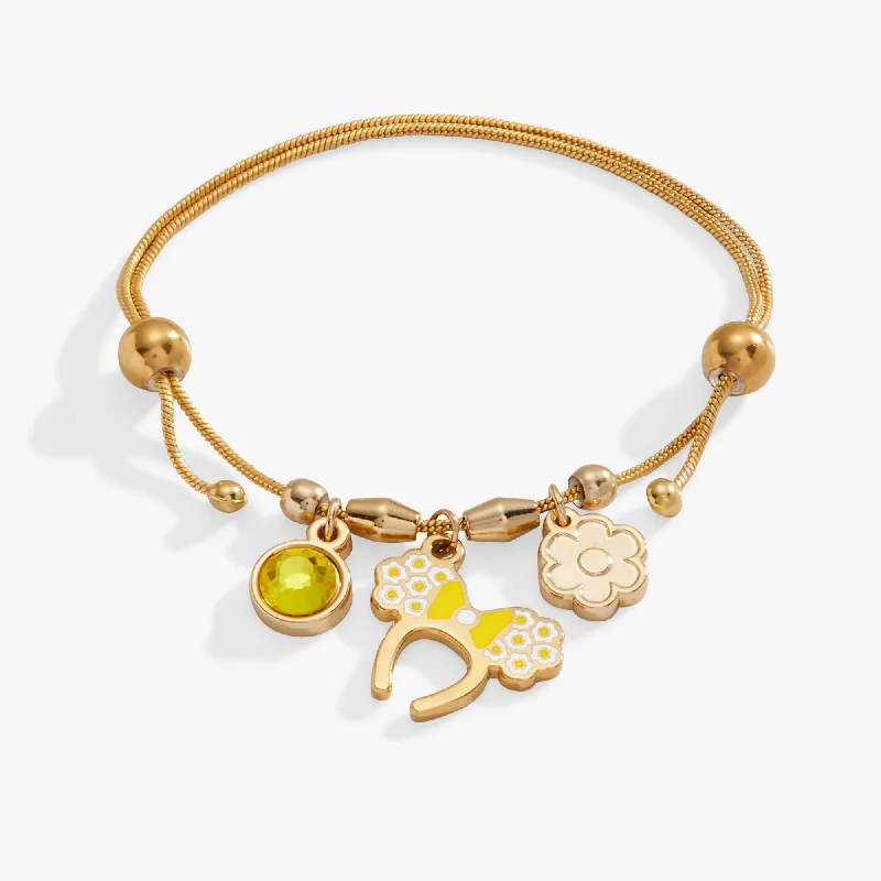 women's bracelets minimalist gold bangles -Disney® Minnie Mouse Ear Headband Trio Charm Bracelet