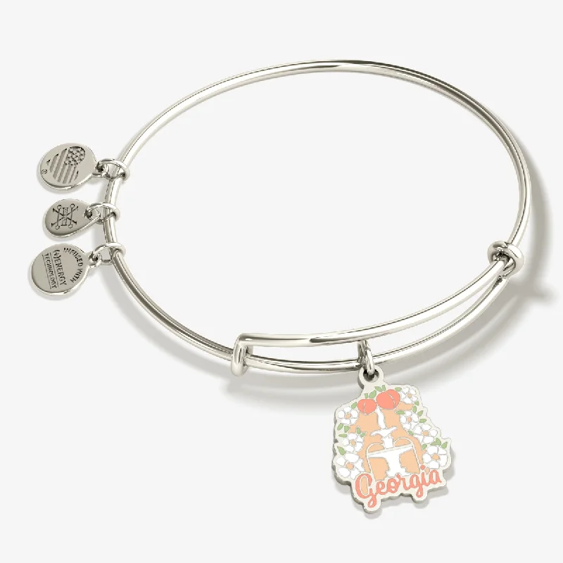 women's bracelets premium quality -Georgia Charm Bangle Bracelet