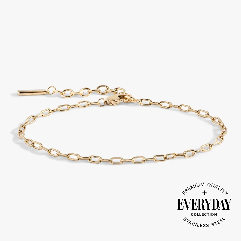 women's bracelets elegant crown shape -Everyday Paperclip Chain Bracelet