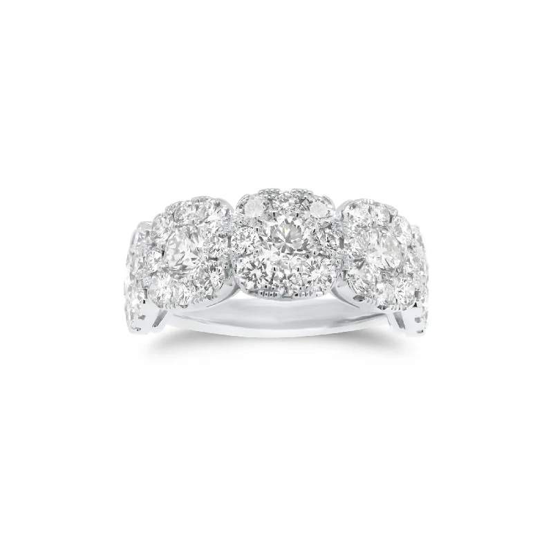 women's engagement rings with halo diamonds -Cushion-Shaped Halo Diamond Wedding Band