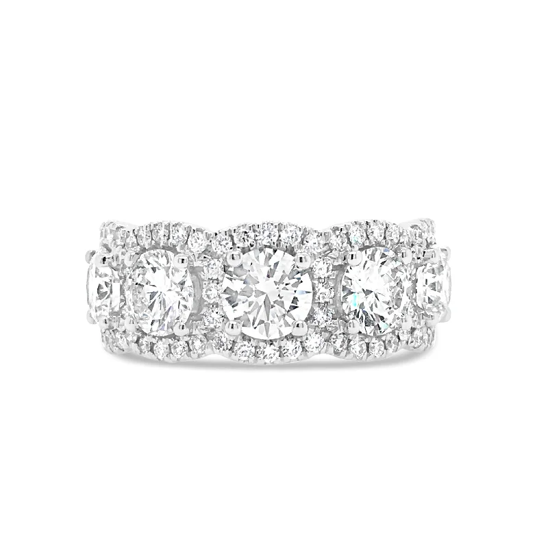 women's engagement rings with matching earrings -Square-Shaped Cut-out Diamond Wedding Band