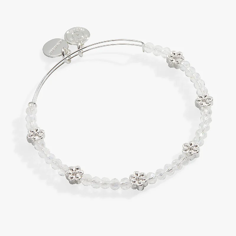 women's bracelets diamond -Floral Crystal Beaded Bangle