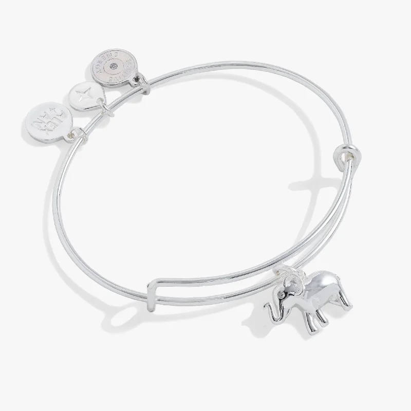 women's bracelets mixed metals -Elephant Charm Bangle