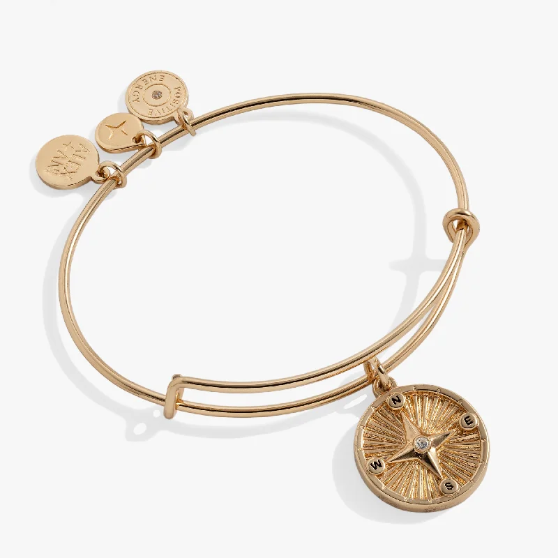 women's bracelets star charm -Compass Charm Bangle